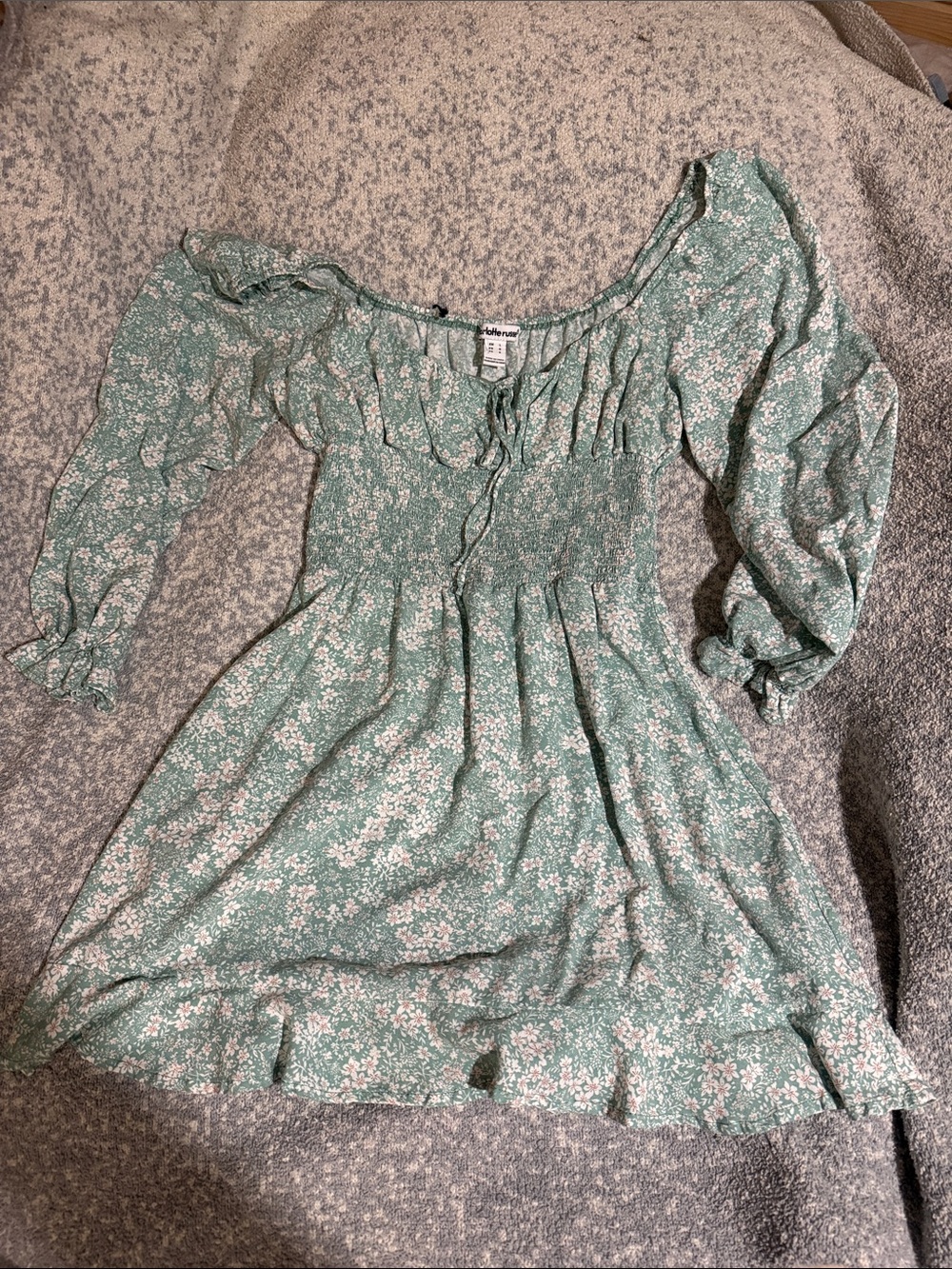 Charlotte Russe Mint Green Floral Mini Dress